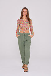 ZABOU – Pantalon Lin Coupe Droite – Femme – Kaki